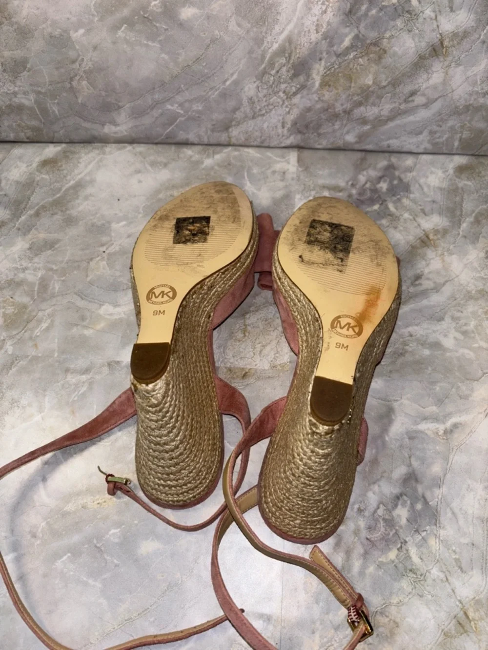 Michael Michael Kors Pink Bow Ankle-Strap wedge Sandals